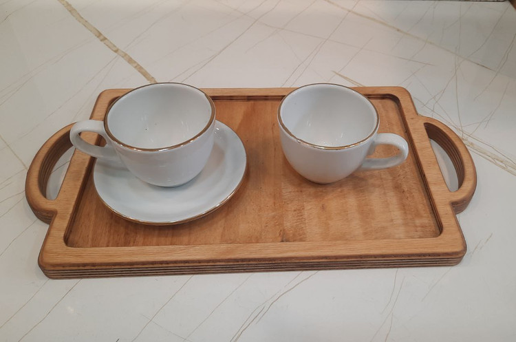 سینی چوبی 2 دسته مستطیل