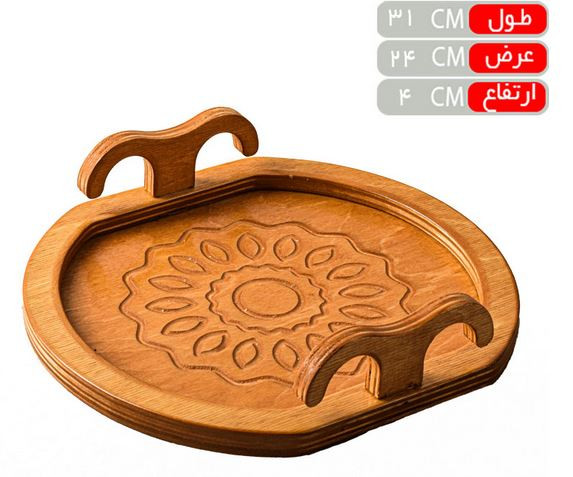 سینی بیضی متوسط چوبی رز