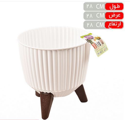 گلدان پایه دار کنگره با زیره