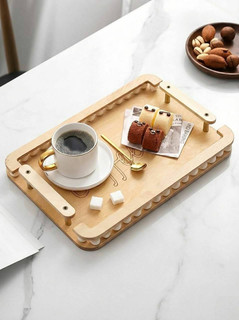 سینی طرح دار مهره دار چوبی