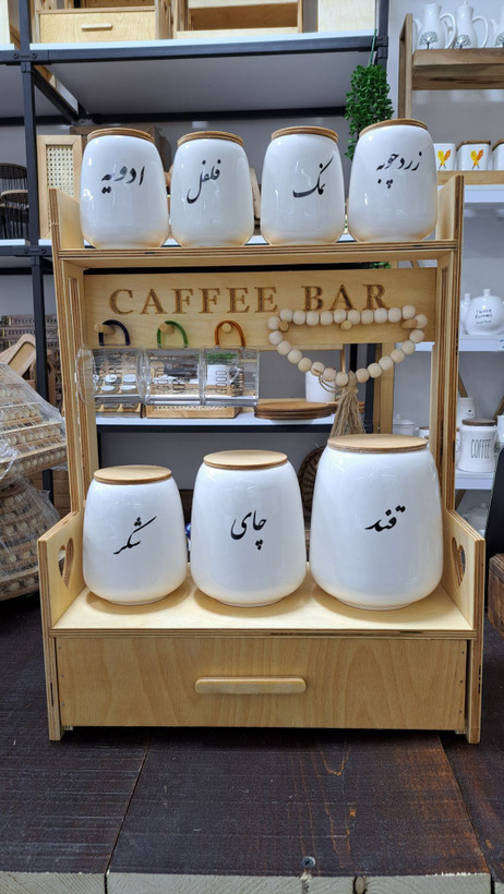 استند کشودار کافی بار چوبی