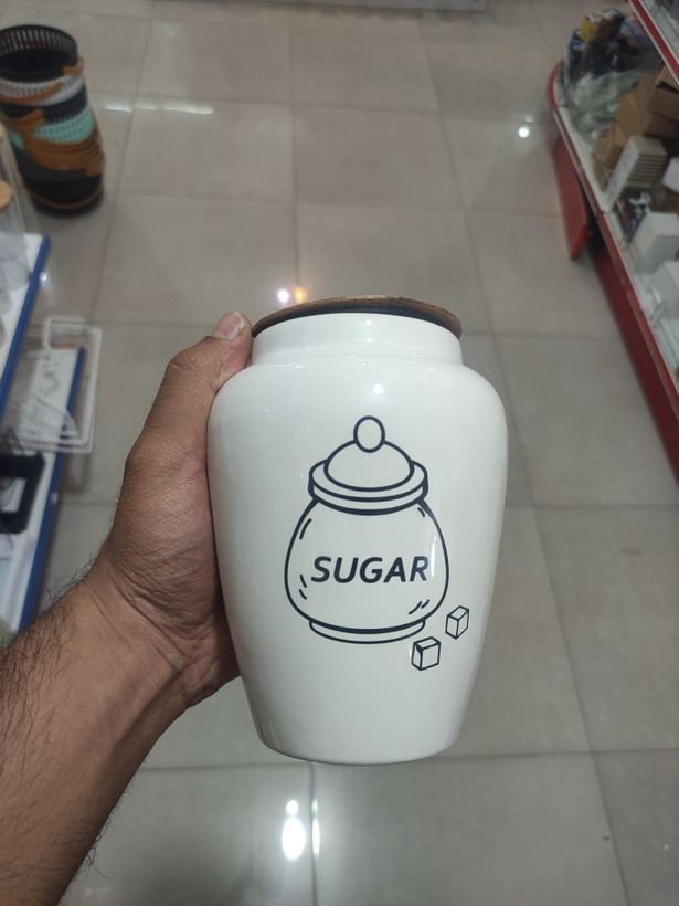 بانکه سرامیکی طرح خمره درب چوبی