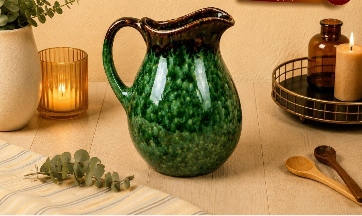 پارچ سرامیکی زمردی